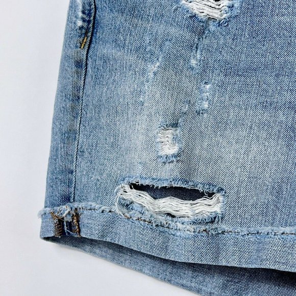 Madewell Distressed Cut Off Light Blue Denim Shorts Womens Size 26 Pockets - Picture 3 of 9